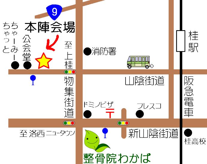 西京区樫原旧街道の本陣地図